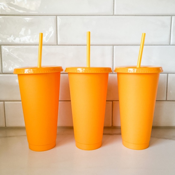 24oz Orange Cold Cups - Picture 2 of 3